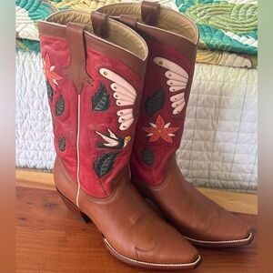 Johnny Was Garden cowboy boot-real leather